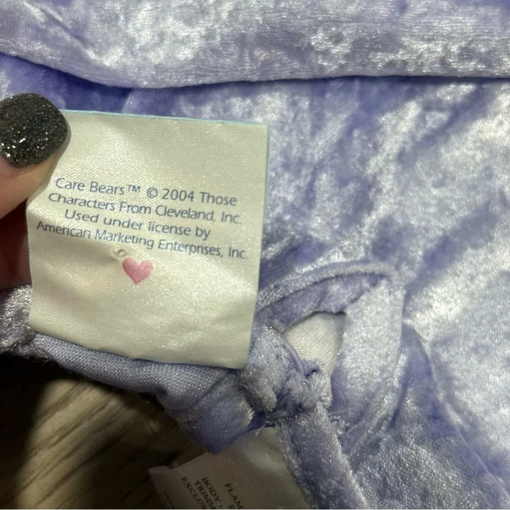 Vintage 2004 Care Bears Purple Velvet‎ Nightgown Dress Kids Size 10 Rainbow Gift